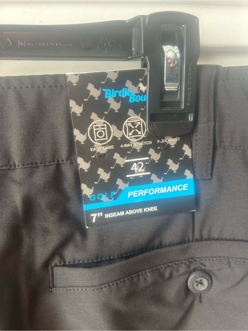 Men's Black Flat Front Shorts - Comfortable Everyday Style - Picture 3 of 5